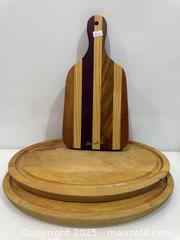 MaxSold Auction: Canada Made - Three (3) Wooden Cutting &#38; Serving Boards - New Westminster (British Columbia, Canada) SELLER MANAGED Reseller Online Auction - Columbia Street