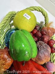 MaxSold Auction: Decorative Ceramic Basket with Faux Fruit &#38; Vegetables - New Westminster (British Columbia, Canada) SELLER MANAGED Reseller Online Auction - Columbia Street