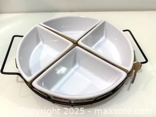 MaxSold Auction: Elite 5-Piece Porcelain &#38; Wire Divided Serving Platter/Relish Dish Set - New Westminster (British Columbia, Canada) SELLER MANAGED Reseller Online Auction - Columbia Street