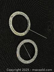MaxSold Auction: Pair of Sparkling Circle Brooch Pins / Scarf Clips - New Westminster (British Columbia, Canada) SELLER MANAGED Reseller Online Auction - Columbia Street