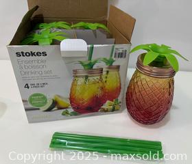 MaxSold Auction: Pineapple Glass Drinking Jar Set - New Westminster (British Columbia, Canada) SELLER MANAGED Reseller Online Auction - Columbia Street