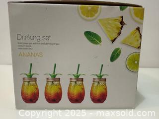 MaxSold Auction: Pineapple Glass Drinking Jar Set - New Westminster (British Columbia, Canada) SELLER MANAGED Reseller Online Auction - Columbia Street