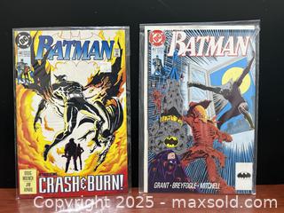 MaxSold Auction: Two DC Comics: Vintage Batman #457 (1st Tim Drake as Robin Cover) & #483 (1st Crash & Burn) - New Westminster (British Columbia, Canada) SELLER MANAGED Reseller Online Auction - Columbia Street