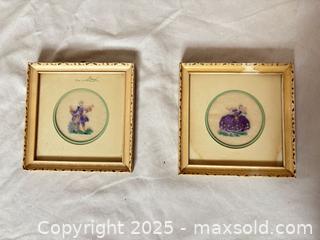 MaxSold Auction: Framed Hand Embroidered Miniatures (Pair) — 18th-Century Couple - Mississippi Mills (Ontario, Canada) SELLER MANAGED Downsizing Online Auction - Rae Road