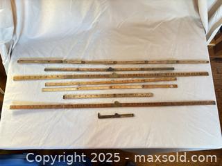MaxSold Auction: Lot of 8 Folding Wooden Carpenters&#39; Ruler Sections - Mississippi Mills (Ontario, Canada) SELLER MANAGED Downsizing Online Auction - Rae Road