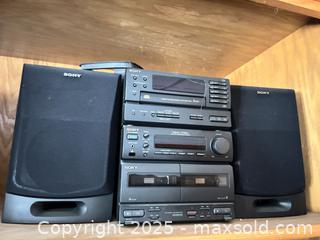 MaxSold Auction: Sony MHC-1750 Mini Hi?Fi Component System (stereo with speakers) - Mississippi Mills (Ontario, Canada) SELLER MANAGED Downsizing Online Auction - Rae Road