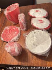 MaxSold Auction: Tupperware Red Passion  Set  - Mississippi Mills (Ontario, Canada) SELLER MANAGED Downsizing Online Auction - Rae Road