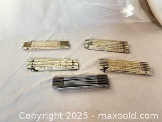 MaxSold Auction: Vintage Folding Wooden Carpenter&#39;s Rules — Set of 5 - Mississippi Mills (Ontario, Canada) SELLER MANAGED Downsizing Online Auction - Rae Road