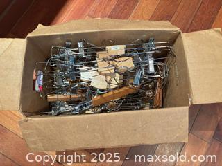 MaxSold Auction: Wood Bar Pant/Skirt Hangers with Metal Clips (Lot) - Mississippi Mills (Ontario, Canada) SELLER MANAGED Downsizing Online Auction - Rae Road