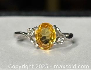 MaxSold Auction: 10K WHITE GOLD Ring with Oval Cut CITRON Stone - Marked  - Toronto (Ontario, Canada) SELLER MANAGED Reseller Online Auction - Chesswood Drive