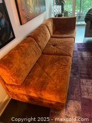 MaxSold Auction: 3-PCE INTERNA Furniture Burnt Orange Crushed Velvet Modular Sectional Sofa - Toronto (Ontario, Canada) SELLER MANAGED Reseller Online Auction - Chesswood Drive