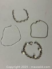 MaxSold Auction: (3) 925 STERLING SILVER Bracelets + One with Natural PEARLS - Marked  - Toronto (Ontario, Canada) SELLER MANAGED Reseller Online Auction - Chesswood Drive