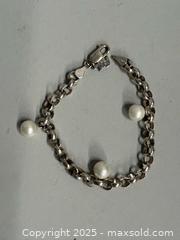 MaxSold Auction: (3) 925 STERLING SILVER Bracelets + One with Natural PEARLS - Marked  - Toronto (Ontario, Canada) SELLER MANAGED Reseller Online Auction - Chesswood Drive