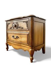 MaxSold Auction: Antique French Provincial Nightstand with Carved Details and Ornate Hardware - Toronto (Ontario, Canada) SELLER MANAGED Estate Sale Online Auction - Benary Crescent