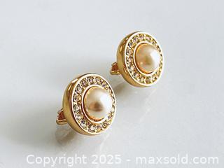 MaxSold Auction: Christine Dior Vintage Faux Pearl Clip On Earrings, Signed - Toronto (Ontario, Canada) SELLER MANAGED Estate Sale Online Auction - Benary Crescent