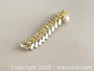 MaxSold Auction: Genuine Pearl Luxury Hair Clip, Gold Plated With Rhinestone - Toronto (Ontario, Canada) SELLER MANAGED Estate Sale Online Auction - Benary Crescent