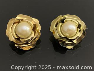MaxSold Auction: Joan River Vintage Large Rose Clip On Earrings, Marked - Toronto (Ontario, Canada) SELLER MANAGED Estate Sale Online Auction - Benary Crescent