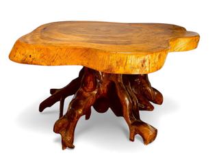 MaxSold Auction: Large Solid Teak Live Edge Foyer Table with Sculptural Root Base - Toronto (Ontario, Canada) SELLER MANAGED Estate Sale Online Auction - Benary Crescent