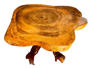 MaxSold Auction: Large Solid Teak Live Edge Foyer Table with Sculptural Root Base - Toronto (Ontario, Canada) SELLER MANAGED Estate Sale Online Auction - Benary Crescent