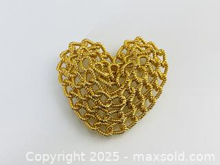 MaxSold Auction: Large Vintage Gold Plated Heart Brooch - Toronto (Ontario, Canada) SELLER MANAGED Estate Sale Online Auction - Benary Crescent
