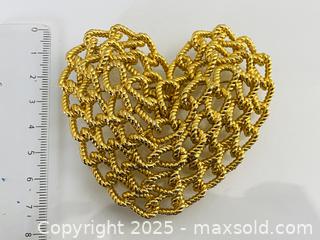 MaxSold Auction: Large Vintage Gold Plated Heart Brooch - Toronto (Ontario, Canada) SELLER MANAGED Estate Sale Online Auction - Benary Crescent