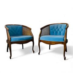 MaxSold Auction: Mid-Century Hollywood Regency Cane Back Chairs With Velvet Upholstery - Toronto (Ontario, Canada) SELLER MANAGED Estate Sale Online Auction - Benary Crescent