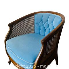 MaxSold Auction: Mid-Century Hollywood Regency Cane Back Chairs With Velvet Upholstery - Toronto (Ontario, Canada) SELLER MANAGED Estate Sale Online Auction - Benary Crescent