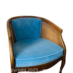 MaxSold Auction: Mid-Century Hollywood Regency Cane Back Chairs With Velvet Upholstery - Toronto (Ontario, Canada) SELLER MANAGED Estate Sale Online Auction - Benary Crescent