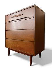 MaxSold Auction: Mid-Century Modern Walnut Four-Drawer Chest Dresser, Tapered Legs - Toronto (Ontario, Canada) SELLER MANAGED Estate Sale Online Auction - Benary Crescent