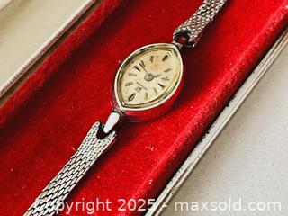 MaxSold Auction: Omega Vintage Ladies Watch, 10K White Gold Filled With Original Box - Toronto (Ontario, Canada) SELLER MANAGED Estate Sale Online Auction - Benary Crescent