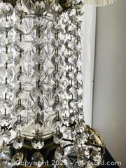 MaxSold Auction: Opulent Hollywood Regency Table Lamp with Fringe Shade and Cascading Crystal Prisms #1 - Toronto (Ontario, Canada) SELLER MANAGED Estate Sale Online Auction - Benary Crescent