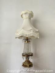 MaxSold Auction: Opulent Hollywood Regency Table Lamp with Fringe Shade and Cascading Crystal Prisms #2 - Toronto (Ontario, Canada) SELLER MANAGED Estate Sale Online Auction - Benary Crescent
