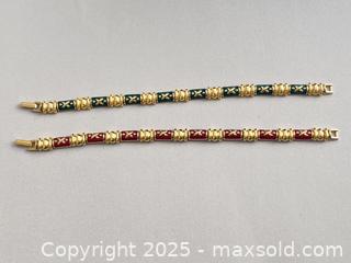 MaxSold Auction: Set Of Two Joan Rivers Vintage Enamel Bracelets - Toronto (Ontario, Canada) SELLER MANAGED Estate Sale Online Auction - Benary Crescent