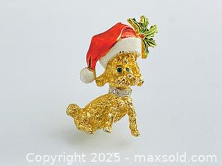 MaxSold Auction: Signed Vintage Mylu Gold-Tone Christmas Poodle Dog Brooch - Toronto (Ontario, Canada) SELLER MANAGED Estate Sale Online Auction - Benary Crescent
