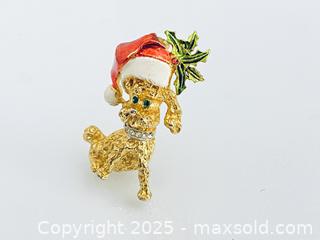 MaxSold Auction: Signed Vintage Mylu Gold-Tone Christmas Poodle Dog Brooch - Toronto (Ontario, Canada) SELLER MANAGED Estate Sale Online Auction - Benary Crescent