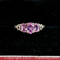 MaxSold Auction: Vintage 10K White Gold Pink Sapphire and Diamond Three-Stone Engagement Ring - Toronto (Ontario, Canada) SELLER MANAGED Estate Sale Online Auction - Benary Crescent