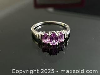 MaxSold Auction: Vintage 10K White Gold Pink Sapphire and Diamond Three-Stone Engagement Ring - Toronto (Ontario, Canada) SELLER MANAGED Estate Sale Online Auction - Benary Crescent