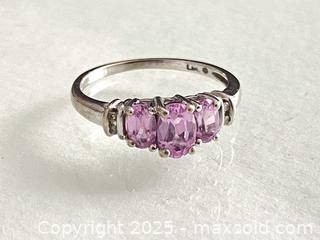 MaxSold Auction: Vintage 10K White Gold Pink Sapphire and Diamond Three-Stone Engagement Ring - Toronto (Ontario, Canada) SELLER MANAGED Estate Sale Online Auction - Benary Crescent