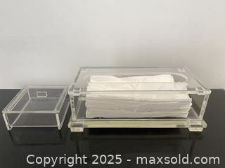 MaxSold Auction: Vintage Custom Made Luxury Lucid/Acrylic Tissue Holder And Storage Box - Toronto (Ontario, Canada) SELLER MANAGED Estate Sale Online Auction - Benary Crescent