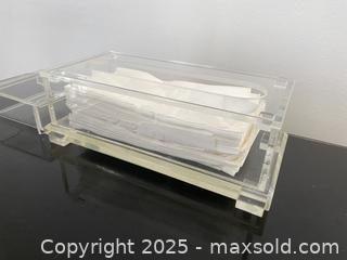 MaxSold Auction: Vintage Custom Made Luxury Lucid/Acrylic Tissue Holder And Storage Box - Toronto (Ontario, Canada) SELLER MANAGED Estate Sale Online Auction - Benary Crescent
