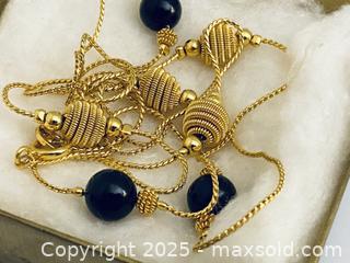 MaxSold Auction: Vintage Gold And Black Stone Necklace - Toronto (Ontario, Canada) SELLER MANAGED Estate Sale Online Auction - Benary Crescent
