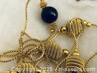 MaxSold Auction: Vintage Gold And Black Stone Necklace - Toronto (Ontario, Canada) SELLER MANAGED Estate Sale Online Auction - Benary Crescent