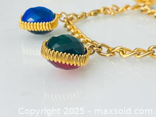 MaxSold Auction: Vintage Joan Rivers multi colour stone charms gold chain bracelet - Toronto (Ontario, Canada) SELLER MANAGED Estate Sale Online Auction - Benary Crescent