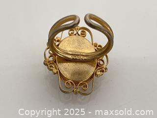 MaxSold Auction: Vintage Micro Mosaic Flowers Floral Inlay Ring - Italy - Toronto (Ontario, Canada) SELLER MANAGED Estate Sale Online Auction - Benary Crescent