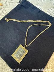 MaxSold Auction: 14K Yellow Gold Pendant Necklace with Rectangular Pendant - Lakeshore (Ontario, Canada) PARTNER MANAGED Estate Sale Online Auction - County Road 42
