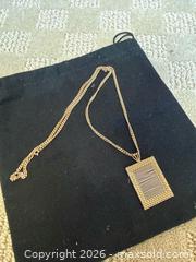 MaxSold Auction: 14K Yellow Gold Pendant Necklace with Rectangular Pendant - Lakeshore (Ontario, Canada) PARTNER MANAGED Estate Sale Online Auction - County Road 42