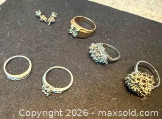 MaxSold Auction: Lot of 7 14K/18K Gold Rings and Stud Earring Settings, Sizes 5.75 to 8.5 - Lakeshore (Ontario, Canada) PARTNER MANAGED Estate Sale Online Auction - County Road 42