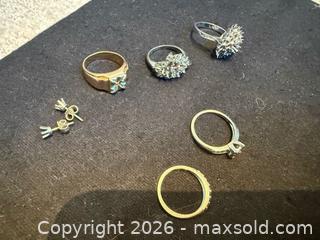 MaxSold Auction: Lot of 7 14K/18K Gold Rings and Stud Earring Settings, Sizes 5.75 to 8.5 - Lakeshore (Ontario, Canada) PARTNER MANAGED Estate Sale Online Auction - County Road 42