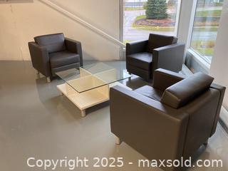 MaxSold Auction: Coffee table And 3 Lounge Chairs - Barrie (Ontario, Canada) SELLER MANAGED Moving Online Auction - Reid Drive