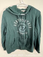 MaxSold Auction: Women&#39;s Aeropostale Logo Green Zip-Up Hooded Sweatshirt, Size L - Cobourg (Ontario, Canada) SELLER MANAGED Reseller  Online Auction - Burnham Street